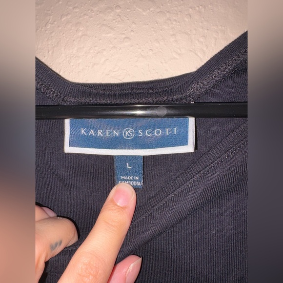 Karen Scott Classic Black Tank Top - Picture 2 of 3